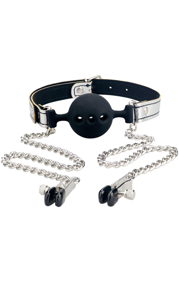 Ball Gag & Nipple Clamps