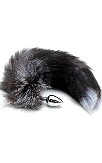 Fox Tail Plug Black & White Large