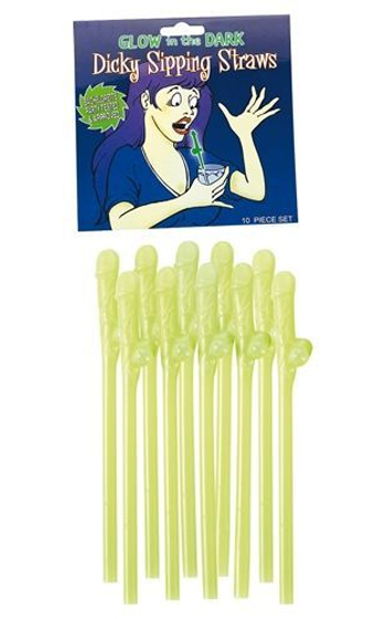 Glow Dicky Sipping Straws 10-pack Glow Dicky Sipping Straws 10-pack