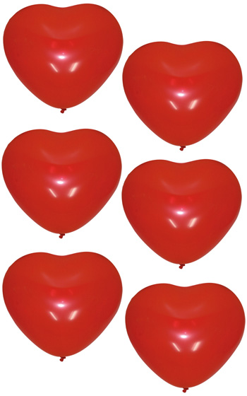Hjärtformade Ballonger 6-pack Hjärtformade Ballonger 6-pack
