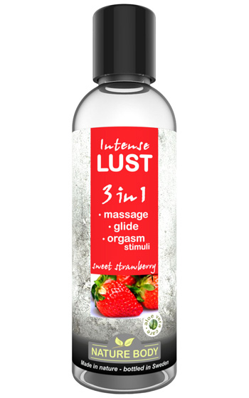 Smaksatt glidmedel Intense Lust 3 in 1 Sweet Strawberry 100 ml