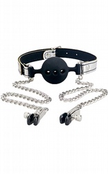  Ball Gag & Nipple Clamps