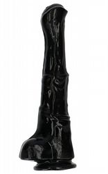 Dildos med pung Black Horse Dildo