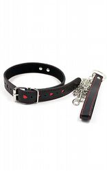 Extrem fetish Collar Leash Black