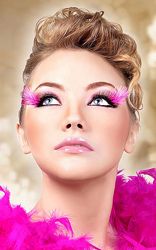 Eyelash Black-Pink Feather