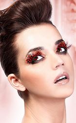 Rollspel & Maskerad Eyelash Dark Red Feather