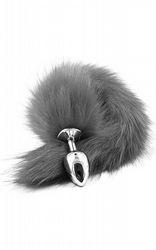  Fox Tail Plug Silver Grey