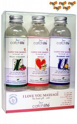 Massageoljor Massageljus I Love You Gift Box 3x75 ml