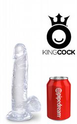 Dildos med pung King Cock Clear 20 cm