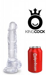 Dildos med pung King Cock Clear 22 cm