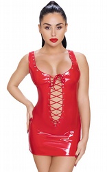 Latex & Vinyl Vinyl Dress Red